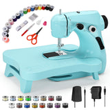 Mini Sewing Machine, Portable with Extension Table & Sewing Kit, Dual Speed Control, Built-in Light, Ideal for Beginners & Quick