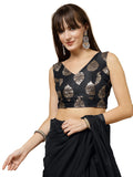 OOMPH! Readymade Blouse for Women, Brocade, Sleeveless, V-Neck, rbbl665