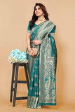 Sugathari Womens Banarasi Saree Pure Kanjivaram Silk Saree Soft New Ladies 2023 Design Wear Pattu Sarees Latest Cotton Party Sari Collections With Blouse Piece For Wedding Sadi (Pari 63 Rama)