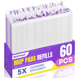 QuikMoprit 60 Pcs Power Mop Pads for Swiffer PowerMop 500+ Strips MultiSurface Refill Pad Disposable Spray Mopping Pads Head Re