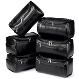 Aliceset 6 Pcs Groomsmen Gift Groomsmen Toiletry Bags Set of 6 Leather Toiletry Bag for Men with Hook Leather Wedding Proposal B