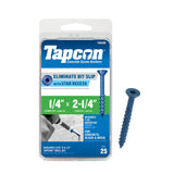 Tapcon 1/4 x 2-1/4 Inch Blue Climaseal Star Head Concrete Anchors, 25 PCS, Corrosion Resistant Coating, Heavy-Duty Concrete and