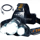 TDC Head Lamp Led Rechargeable Super Bright - USB-C Headlamp for Adults - Head Lights for Forehead - 1080 Lumen Head Flashlight