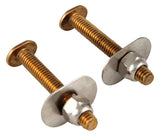 Plumb Pak PP835170 Toilet Bolt Set, 5/1618 X 21/4, 5/1618 x 21/4, Solid Brass