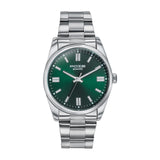 Sonata Poze 6 Chrome Calling Quartz Green Round Dial Men'S Watch | Ss Cut Edge Strap Material | Watches For Men Analog - Sp70033