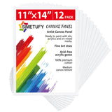 Simetufy 11 x 14 inch 12 Pack Painting Canvas Panels, Canvas Boards for Painting Gesso Primed Acid-Free 100% Cotton for Acrylics