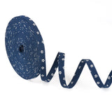 Elecrelive 10.9 Yards Blue Denim Ribbon Flower Pattern Jean Fabric 3/8 Inch Cloth Ribbon for Gift Wrapping Applique Sewing Craft