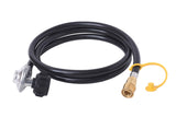 Flame King 90 Degree Low-Pressure Propane Gas Regulator Hose with Quick Connect for RVs, Grills, Heaters, Burners, 8 Feet - LPRH