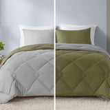 Comfort Spaces King Comforter Set, Chic Reversible Quatrefoil Quilting Comforters King, All Seasons, Lightweight Microfiber Bedd