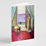 French Bulldog And Lady Greeting Cards And Envelopes Pack Of 8