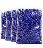 Praisebank 4000pcs Dark Blue Pony Beads, Barrel Shaped, Plastic, Loose Beads for Jewelry Making, Crafts, Hair Braids