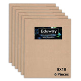 Eduway 8X10 Inch Mdf Board Wood Sheet For Mandala , Lippan, Resin Art & Craft, 4Mm Thick, Pack Of 6 - Premium Cardboard Material