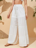 Shasmi Women'S White Solid Ruffle Hem Plazzo Sharara Trousers (Plazzo 68 White S)