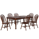 Sunset Trading Andrews 7 Piece 76 Rectangular Extendable Butterfly Leaf Chestnut Brown | Seats 8 Dining Room Sets, Two Size Exte
