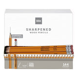 Office Depot Brand Gravity Feed Woodcase PreSharpened Pencils, 2.2 mm, HB Hardness, Yellow, Box Of 144 Pencils