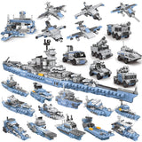 MEOA Military Army Building Toys for Adults 8IN1 USS Missouri Battleship Stem Building Blocks Military Bricks 25 Models Engineer