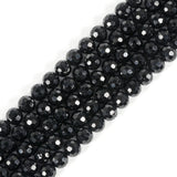 6mm Black Spinel Faceted Gemstone Round Loose Beads Strand 15.5-16 DIY Jewelry Making