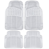 BDK Heavy Duty 4pc Front & Rear Rubber Floor Mats for Car SUV Van & Truck - All Weather Protection Universal Fit, Clear