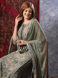 Anni Designer Women'S Rayon Blend Printed Straight Kurta With Pant & Dupatta (Vice Grey-Vks02_M_Grey_Medium),Grey,M,,,
