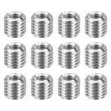 HARFINGTON 12pcs Thread Repair Inserts M12 x 1.75 Male to M8 x 1.25 Female Thread 10mm Long Stainless Steel Reducing Nuts Metric