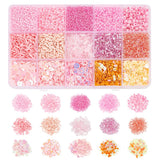 NBEADS Bugle Round Glass Seed Beads,DIY Beads Disc Plastic Paillette for Jewelry Making Necklace Bracelet Craft,DIY Kit,Deep Pin