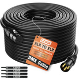 Czgor DMX Cable 100ft Flexible Gold-Plated 3 Pin XLR Male to Female Cable Wire for Stage Lighting Signal XLR Connection Compatib