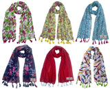 Fusfus WomenS Printed Chiffon Scarves And Stoles, Free Size(Multicolour, Fs836) Pack Of 6 (Multicolor4)
