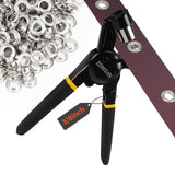 Grommet Tool Kit, 3/8 Inch Handheld Eyelet Kit Hole Punch Grommet Eyelet Press Pliers with 300 Silver Anti-Rust Grommets for Tar