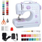 Mini Sewing Machine for Beginners, Portable Electric Sewing Machine with Dual Speed, 12 Built-in Stitches, Foot Pedal, and Acces