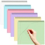 6 Pack Legal Note Pads 9.5inch x 11inch Landscape Top Spiral Notebooks, Pastel