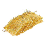 Beingelegant Pack of 200 Golden Colour Quality Drawstring Organza Potli Bags Size : 9x12 (200)