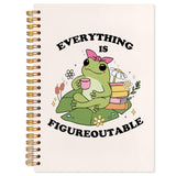 YTRGI Frog Spiral Notebook Journal for Note Taking, Everything is Figureoutable Motivational Gifts for Women, Frog Gifts for Wom