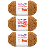 Caramel Brown Yarn for Crocheting and Knitting Cotton Crochet Knitting Yarn for Beginners with Easy-to-See Stitches Cotton-Nylon