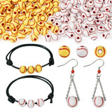 FASHEWELRY 200Pcs Acrylic Baseball Beads Yellow White Softball Loose Beads Sports Ball Beads for Jewelry Making Crafts DIY Neckl