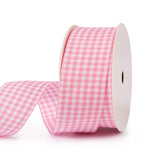 Pink Plaid Ribbon Gingham Ribbon Check Ribbon 1.5 Inch 25 Yard Each Roll 100% Polyester Woven Edge for Crafts, Gift Packing, Wed