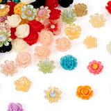 Elecrelive 150Pcs Flower Cabochons Flatback Floral Resin Beads Charms Mixed Styles Flatback Cabochons Embellishment Mini Resin F
