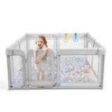 Baby Playpen,Extra Large Playpen for Babies and Toddlers, Sturdy Play Pen Play Yard with Safety Gate,79 x59 Baby Play Pen(Li