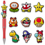 Garetheora 9Pcs Cartoon Focal Beads for Pens, Cute Silicone Focal Beads for Making DIY Bead Pens Keychain Jewelry (E)