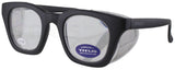 TITUS G12 Retro Style Safety Glasses Soft Folding Stainless Steel Mesh OR Color Matched Side Shield (Black Frame/Magnifier 2.0x