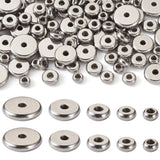 Craftdady 100Pcs 4-10mm Stainless Steel Flat Round Spacer Beads Rondelle Coin Disc Heishi Metal Bead Spacers for Crafts DIY Brac
