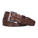 The Clownfish MenS Genuine Leather Belt With Embossed Design Tan (Size40 Inches)