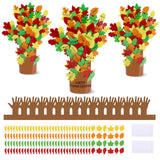 32 Pcs Fall Thankful Tree Craft Kits Make Your Own Handprint Paper Trees DIY Thanksgiving Trees Decorations Thankful Tree Craft