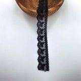 5 Yards Cotton Bowknot Eyelet Lace Trim Ribbon for Sewing Crafts Wedding Decoration Gift Wrap, 1.4 Inch Wide (Black)