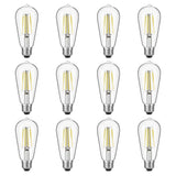 Gozelux Dimmable Vintage LED Edison Bulbs, 6W, Equivalent 60W, 750lm, Daylight 5000K, 90+ CRI, ST58 Antique LED Filament Bulbs,