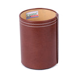 Rasper Brown Genuine Leather Pen Holder For Office Table Stylish Round Pen Pencil Holder Desk Organizer Multipurpose Pen Stand H