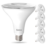 Sunco 6 Pack Outdoor LED Flood Home Residential Patio Driveway Light, Waterproof PAR38 LED Bulb, CRI90 2700K Soft White Dimmable