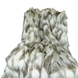 Plutus Brands Tibet Faux Fox Throw Pillow, 102 X 116, Ivory/Gray