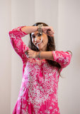 Anni Designer Women'S Cotton Blend Chikankari Embroidered Straight Kurta (Zainab Pink-Nw_M_Pink_Medium),Pink,M,,,