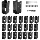 AXWHYS 24 Pcs 2x4 Outdoor Trim Concealed Flange Joist Hangers, Q235B Steel Powder Coated Mounts for 2x4 Beam Swing
