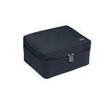Away Cosmetics Bag, Makeup Bag with Detachable Brush Roll, Waterproof, Clear Zip Pockets, Travel Friendly, Navy Blue